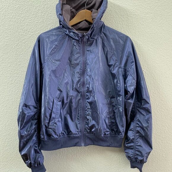 Fabletics Amara Shine Hoodie Jacket Reversible Blue Purple Medium - Picture 1 of 5